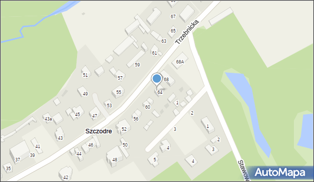 Szczodre, Trzebnicka, 66, mapa Szczodre