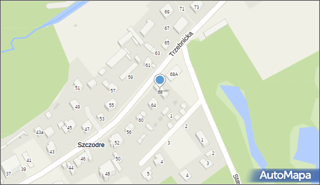 Szczodre, Trzebnicka, 68, mapa Szczodre