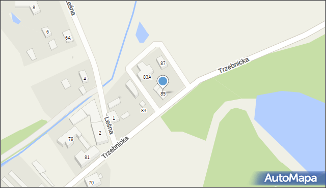 Szczodre, Trzebnicka, 85, mapa Szczodre