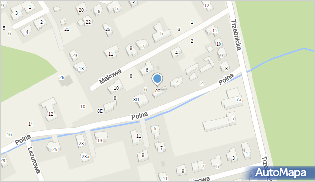 Szczodre, Trzebnicka, 8C, mapa Szczodre