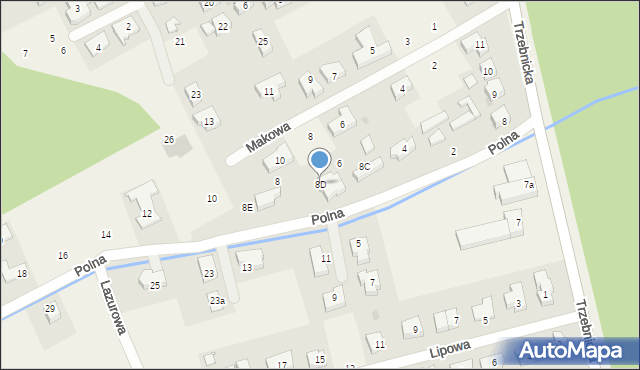 Szczodre, Trzebnicka, 8D, mapa Szczodre