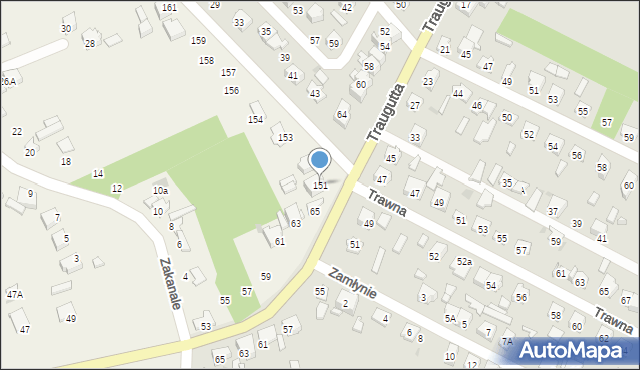 Szewna, Trawna, 151, mapa Szewna