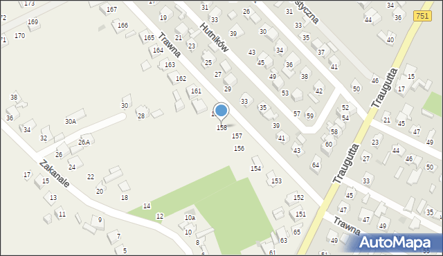 Szewna, Trawna, 158, mapa Szewna