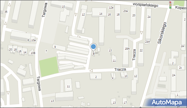 Tarnobrzeg, Tracza Jana, por., 9, mapa Tarnobrzegu