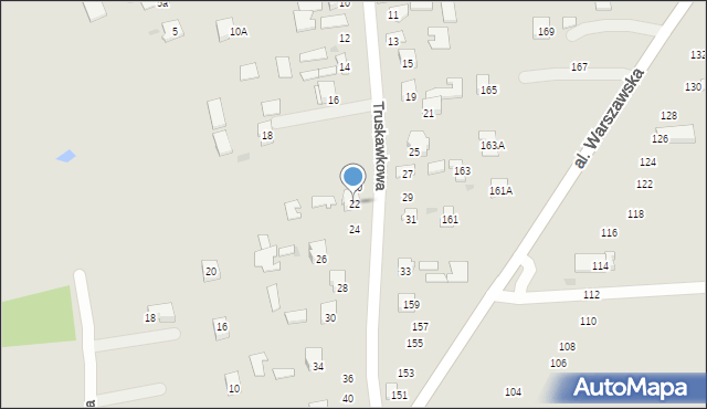 Tarnobrzeg, Truskawkowa, 22, mapa Tarnobrzegu