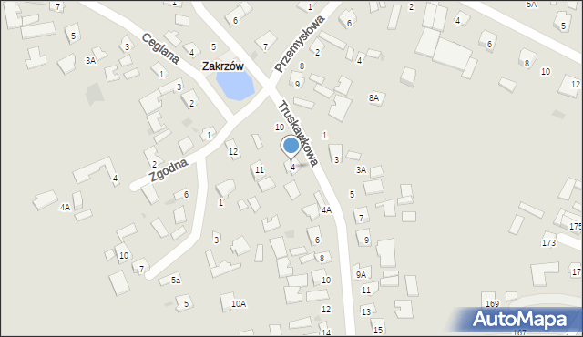 Tarnobrzeg, Truskawkowa, 4, mapa Tarnobrzegu