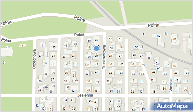 Toruń, Truskawkowa, 45, mapa Torunia