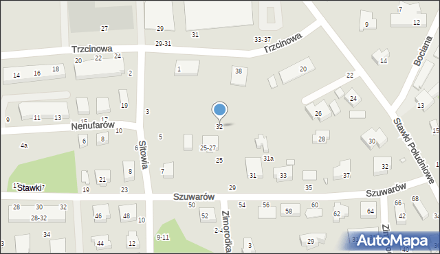 Toruń, Trzcinowa, 32, mapa Torunia