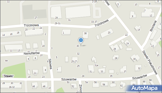 Toruń, Trzcinowa, 36, mapa Torunia