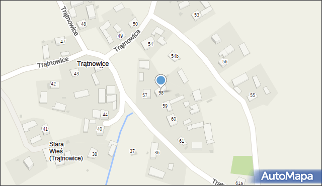 Trątnowice, Trątnowice, 58, mapa Trątnowice