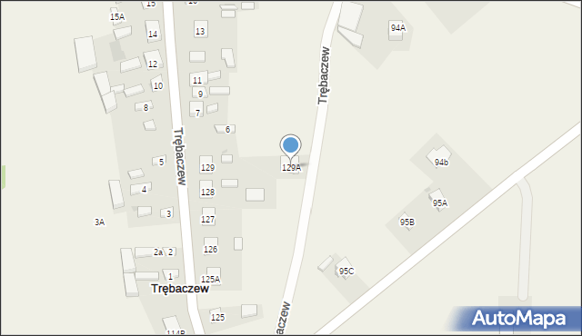 Trębaczew, Trębaczew, 129A, mapa Trębaczew