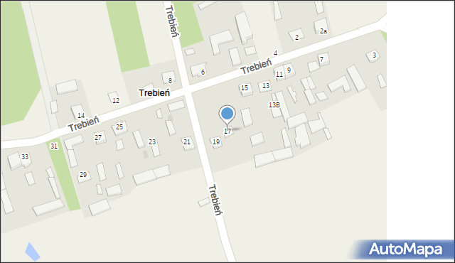 Trebień, Trebień, 17, mapa Trebień