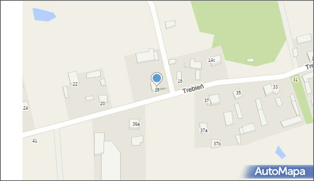 Trebień, Trebień, 18, mapa Trebień