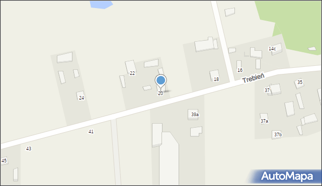 Trebień, Trebień, 20, mapa Trebień