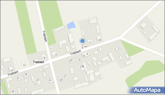 Trebień, Trebień, 4, mapa Trebień