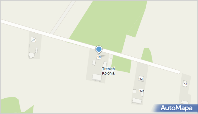 Trebień, Trebień, 50, mapa Trebień