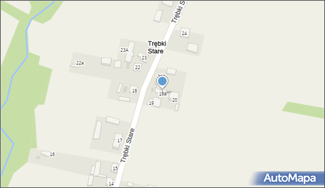 Trębki Stare, Trębki Stare, 19a, mapa Trębki Stare