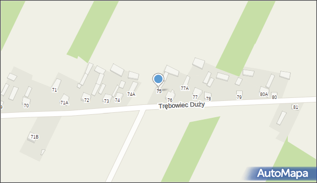Trębowiec Duży, Trębowiec Duży, 75, mapa Trębowiec Duży
