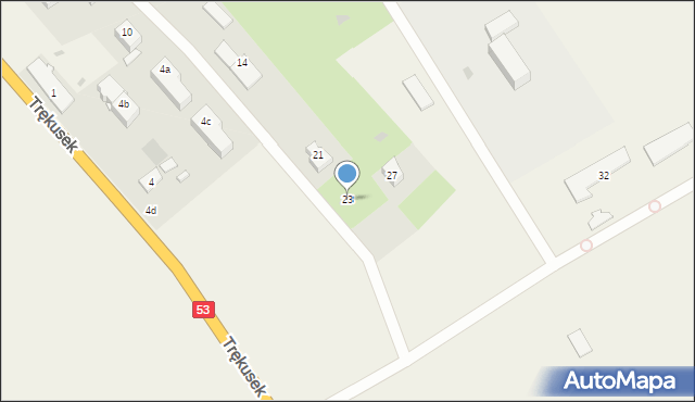 Trękusek, Trękusek, 23, mapa Trękusek