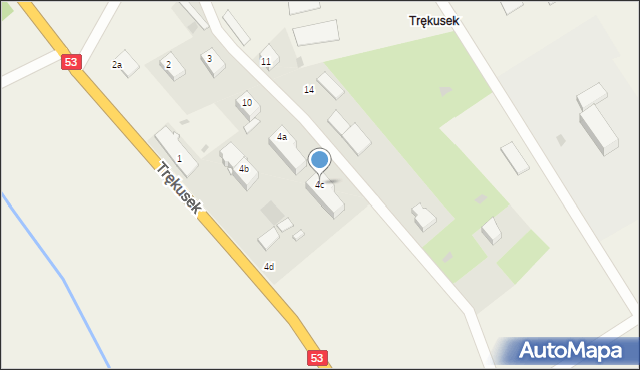 Trękusek, Trękusek, 4c, mapa Trękusek