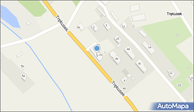 Trękusek, Trękusek, 1, mapa Trękusek