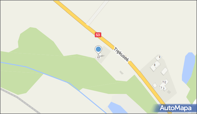 Trękusek, Trękusek, 12, mapa Trękusek