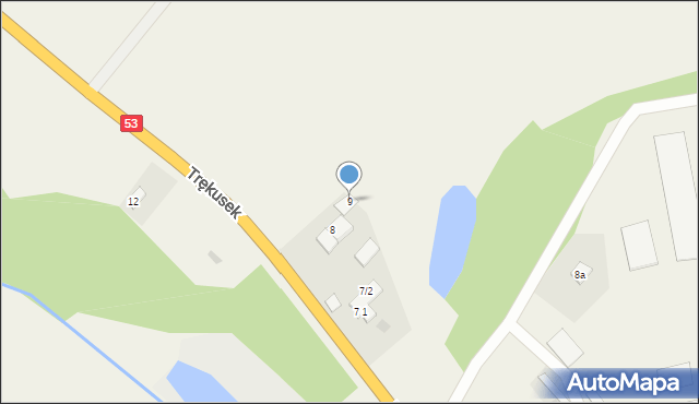 Trękusek, Trękusek, 9, mapa Trękusek