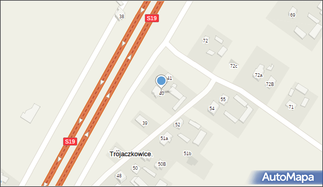 Trojaczkowice, Trojaczkowice, 40, mapa Trojaczkowice