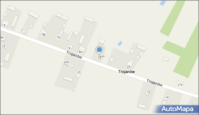 Trojanów, Trojanów, 13, mapa Trojanów