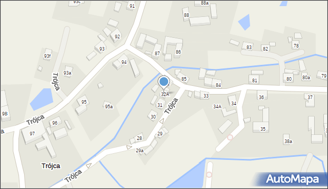 Trójca, Trójca, 32A, mapa Trójca