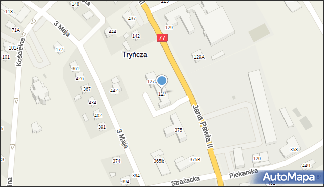 Tryńcza, Tryńcza, 127, mapa Tryńcza