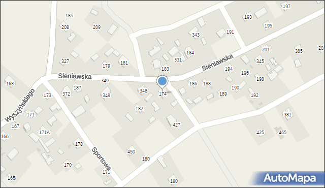 Tryńcza, Tryńcza, 174, mapa Tryńcza