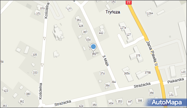 Tryńcza, Tryńcza, 391, mapa Tryńcza