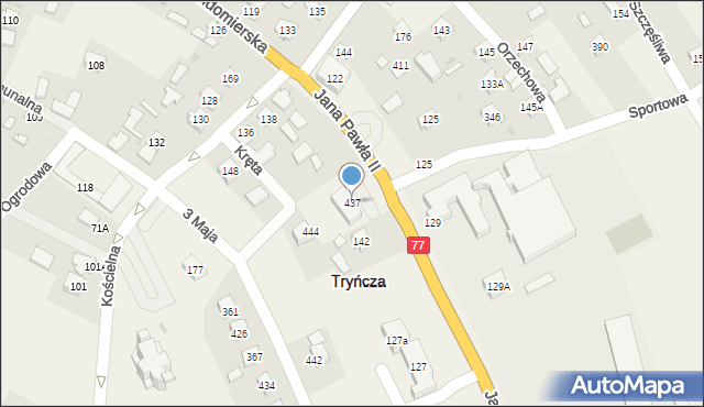 Tryńcza, Tryńcza, 437, mapa Tryńcza
