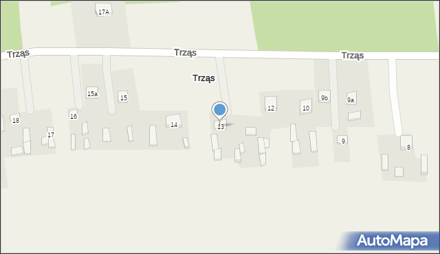 Trząs, Trząs, 13, mapa Trząs