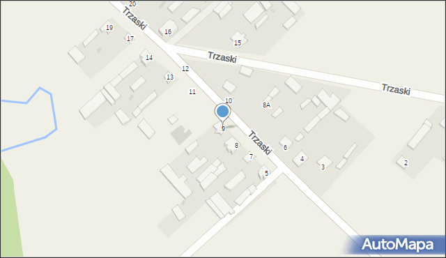 Trzaski, Trzaski, 9, mapa Trzaski