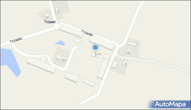 Trzaski, Trzaski, 3, mapa Trzaski