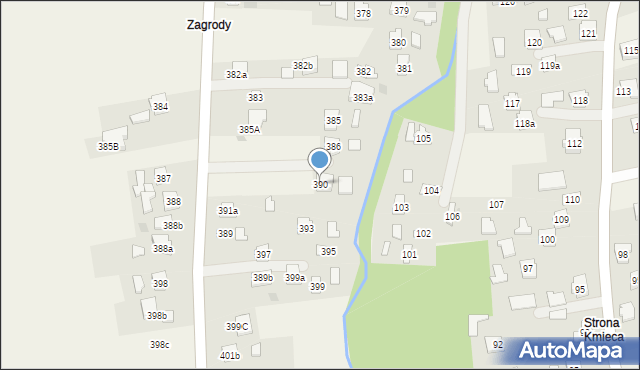 Trzciana, Trzciana, 390, mapa Trzciana