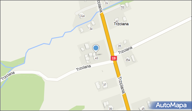 Trzciana, Trzciana, 43/2, mapa Trzciana