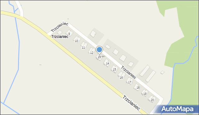 Trzcianiec, Trzcianiec, 13, mapa Trzcianiec