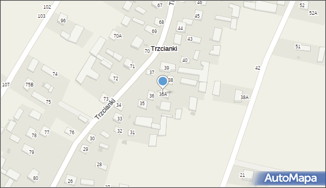 Trzcianki, Trzcianki, 36A, mapa Trzcianki