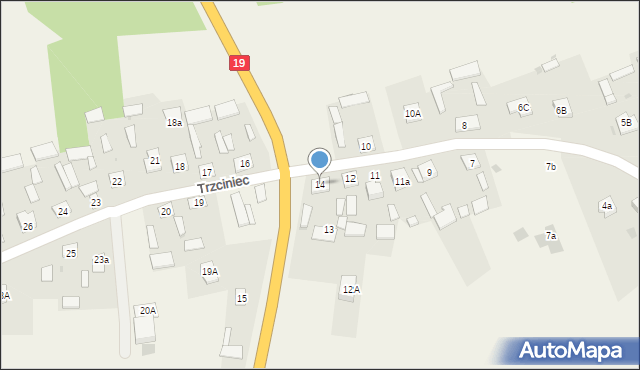 Trzciniec, Trzciniec, 14, mapa Trzciniec