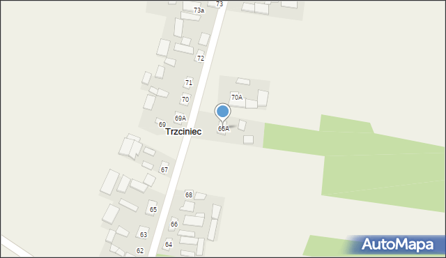 Trzciniec, Trzciniec, 66A, mapa Trzciniec