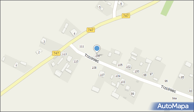 Trzciniec, Trzciniec, 109, mapa Trzciniec