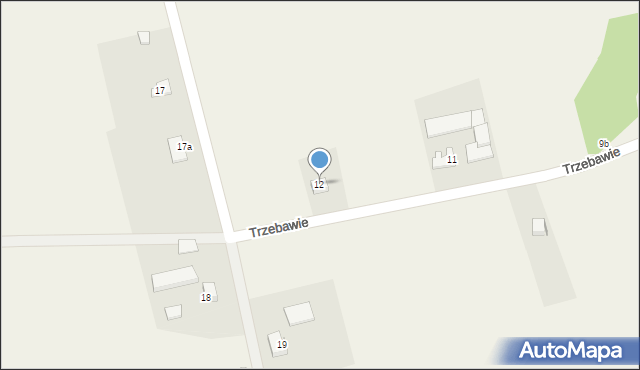 Trzebawie, Trzebawie, 12, mapa Trzebawie