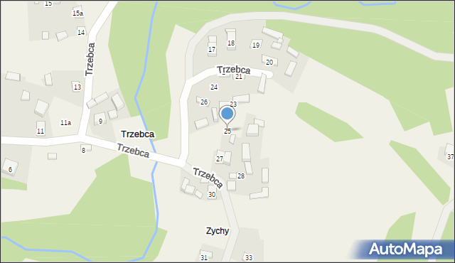 Trzebca, Trzebca, 25, mapa Trzebca