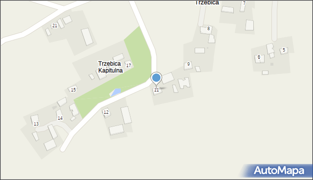 Trzebica, Trzebica, 11, mapa Trzebica