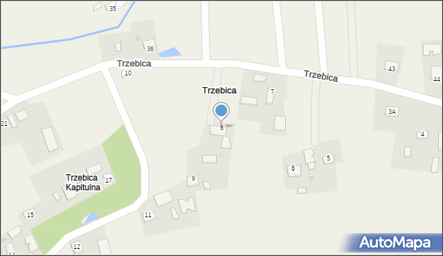 Trzebica, Trzebica, 8, mapa Trzebica