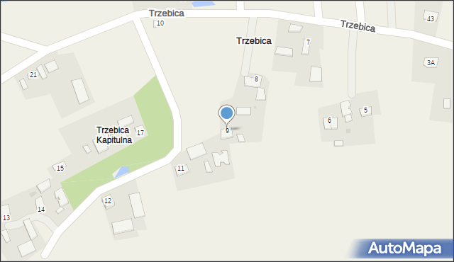 Trzebica, Trzebica, 9, mapa Trzebica