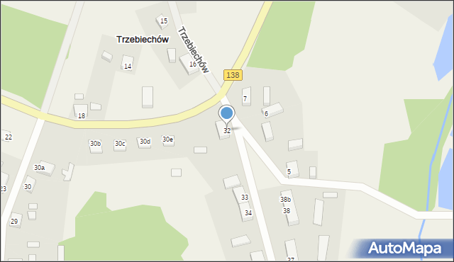 Trzebiechów, Trzebiechów, 32, mapa Trzebiechów